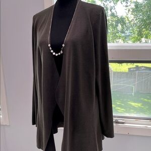 Eileen Fisher Silk Blend Open Front Cardigan size L